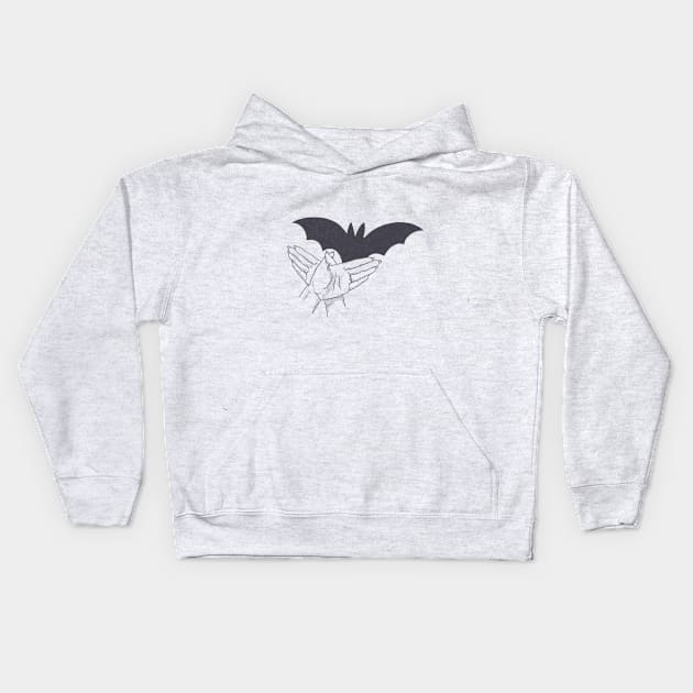 Shadow Puppet Bat Kids Hoodie by lexalion